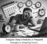 Frustration with irregular sleep patterns.