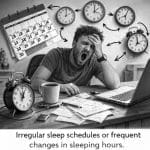 Frustration with irregular sleep patterns.