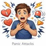 Person experiencing panic attack symptoms.