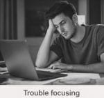 Person struggling with concentration issues.