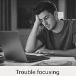 Person struggling with concentration issues.